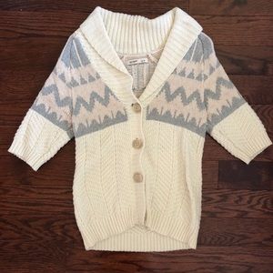 Boho Aztec Sweater with Cropped Sleeves